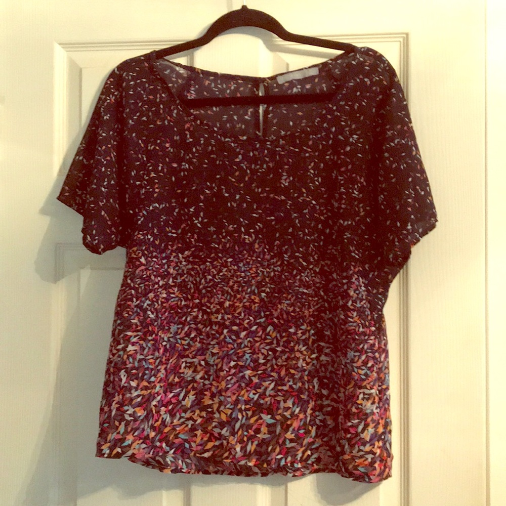 Black multi colored Octavia blouse